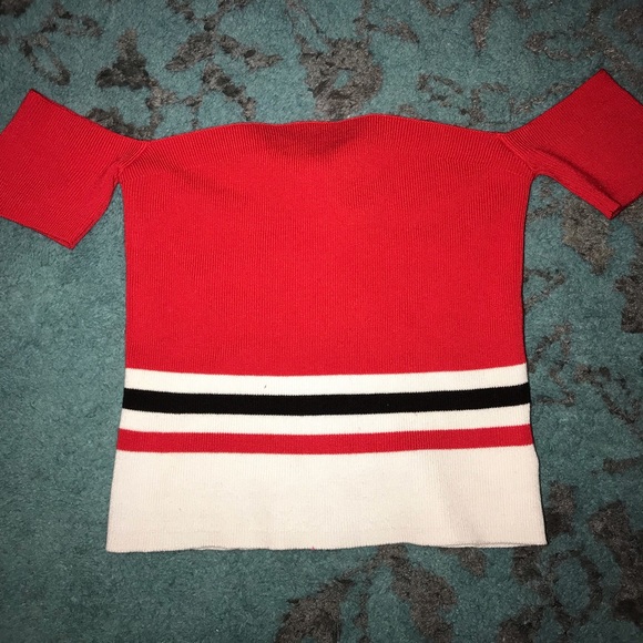 H&M STRIPED SYMMETRICAL CROP TOP - Picture 2 of 3